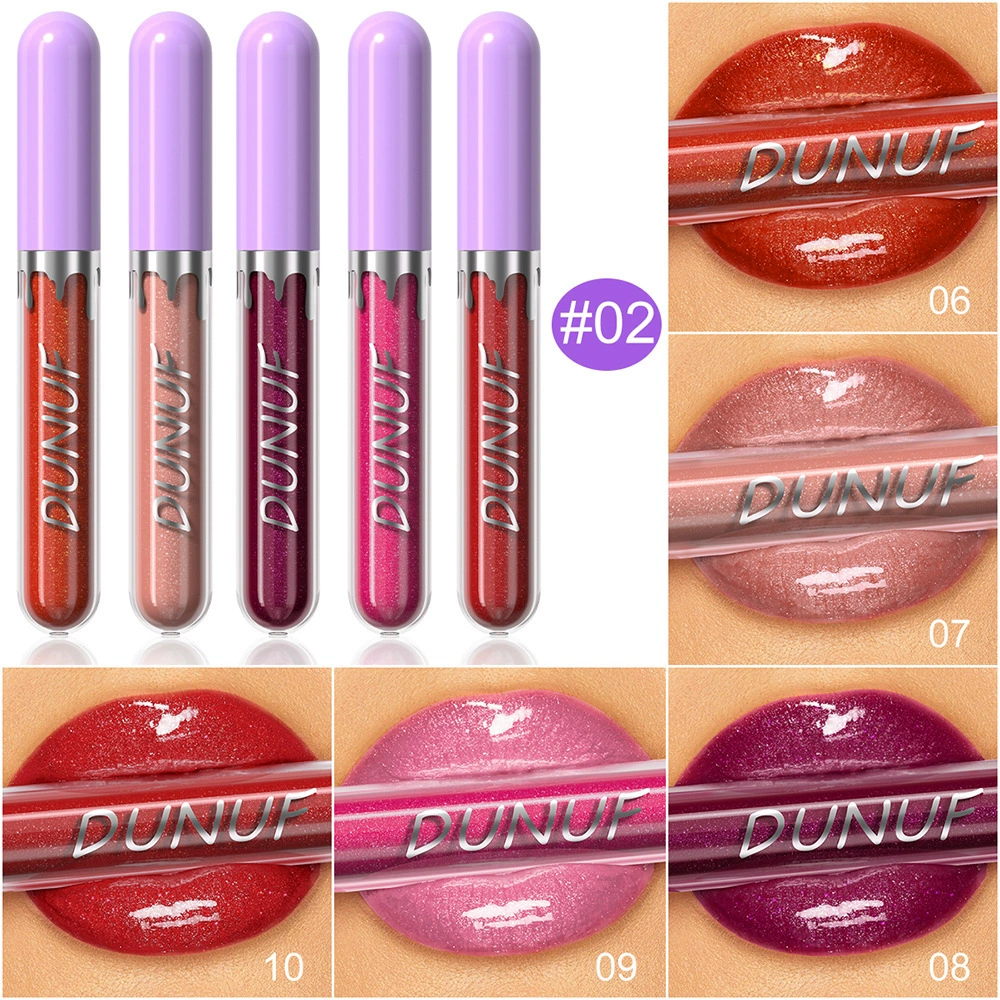 DUNUF Lip gloss, moisturizing shiny set, 5 pieces, mirror effect