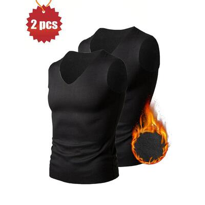 L 19193 Men's fleece thermal tank 2-pack男士加绒保暖背心两