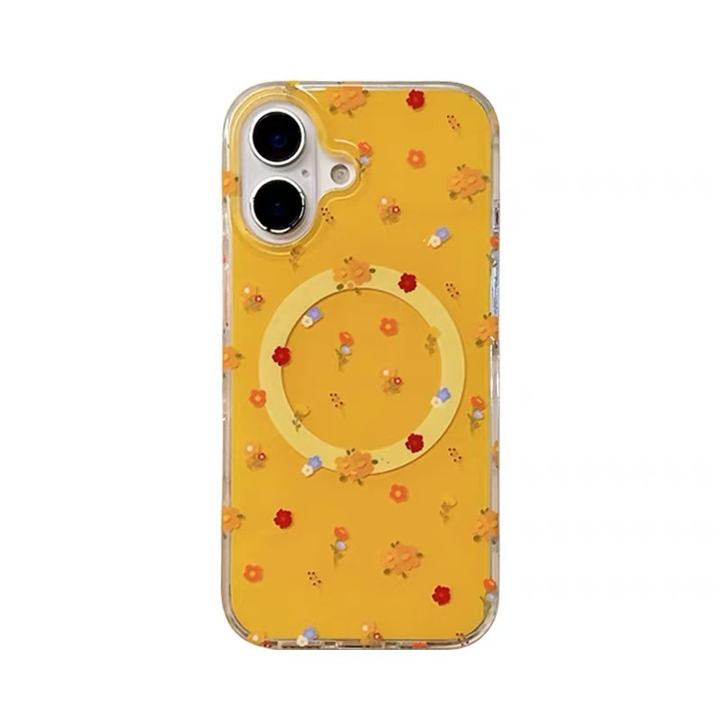 Soporte de mecedora floral fresco para Apple 16ProMax funda para teléfono móvil 13 iphone15 femenino magnético 14