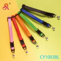 Светоотражающий Шелковый ошейник для домашних животных, собака, кошка, защитный ошейник с пряжкой против удушья, трансграничная фабрика, большое количество в наличии 6 видов цветов