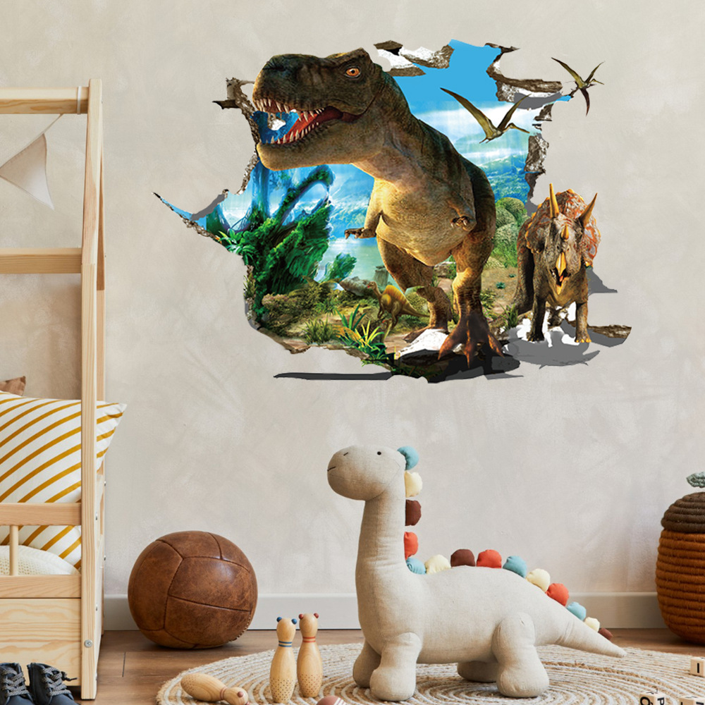 3d cartoon dinosaurus muursticker voor woonkamer en slaapkamer_voghion.com