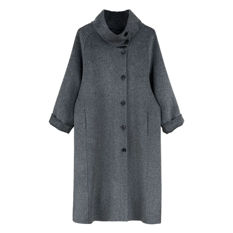Шерстяное пальто Luxi, корейское, премиум-класса, с воротником-стойкой, двустороннее, для женщин, средней длины, зимнее, 2025, модель 5053