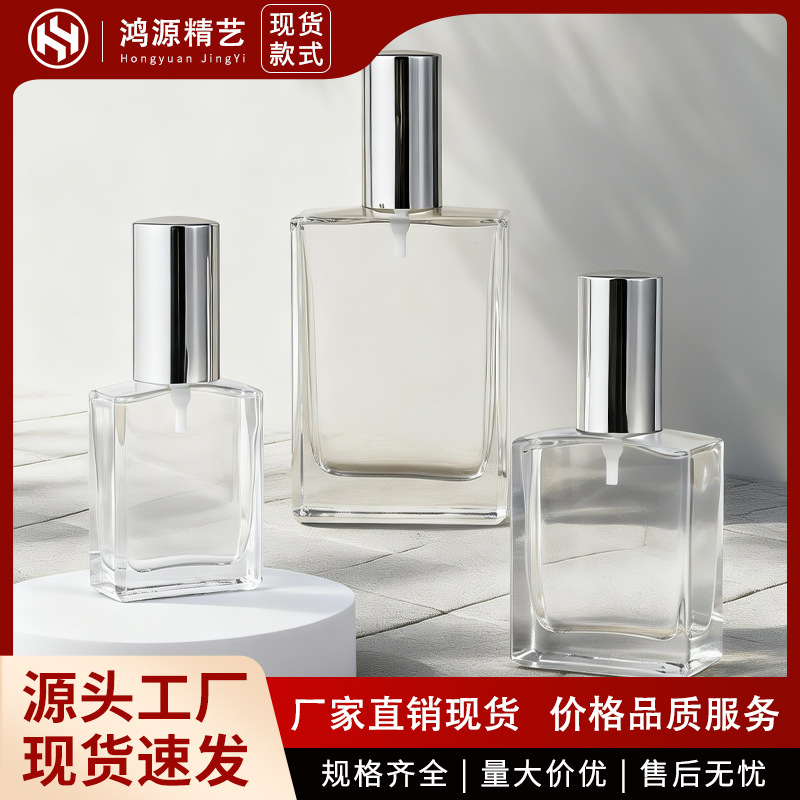 Botella de perfumes transparentes de tornillo botella de perfumes de vidrio de alta calidad botella de aceite esencial botella vacía botella de aerosol de pequeña capacidad