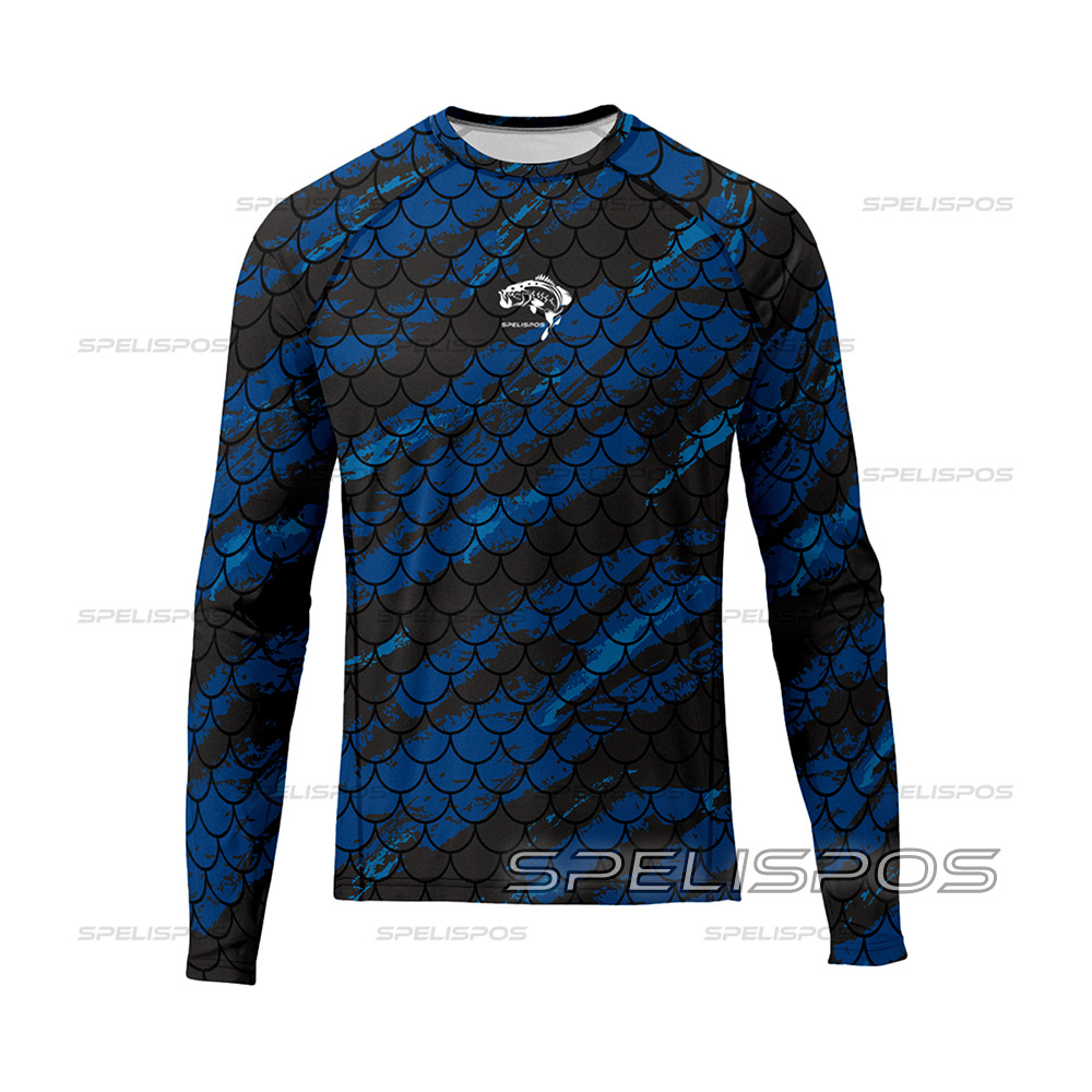 Spelispos Fishing Hoodies Men's Summer New Sun Protection Breathable Long-Sleeved Hooded T-Shirt Fishing Clothing