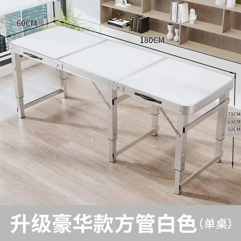 Tubo cuadrado Mesa única blanca 180 * 60