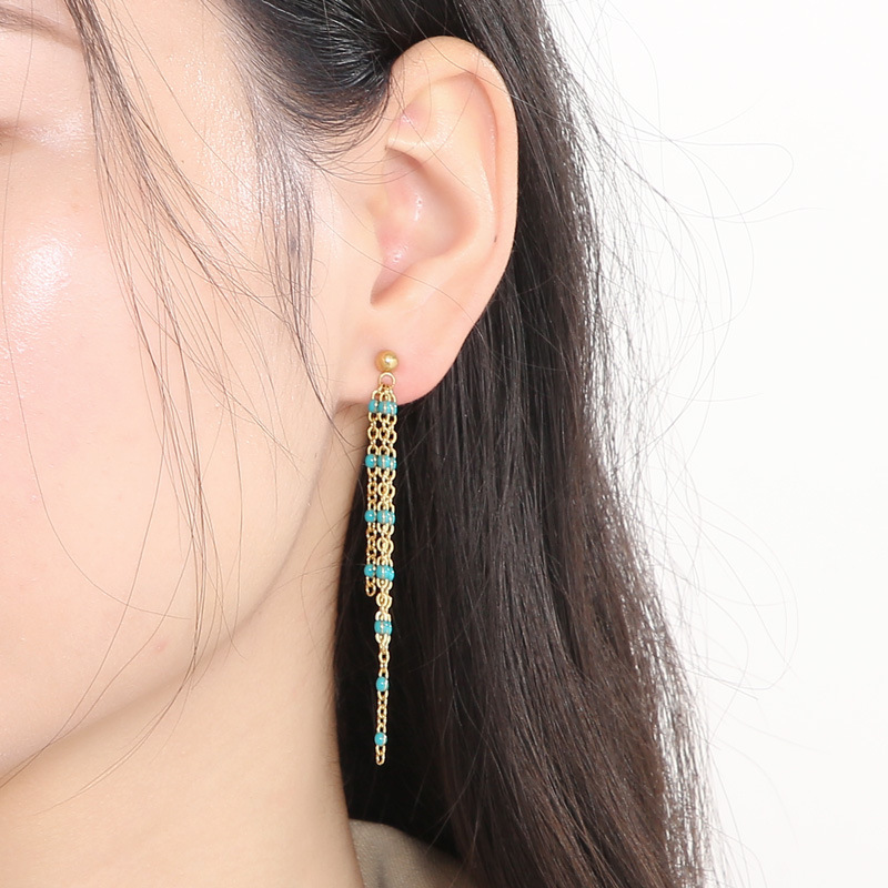 Holiday, Banquet Occasion 304 Stainless Steel Material PVD Coated 18K Gold Plated Geometric Titanium Steel Elegant Waterproof Non Tarnish Drop Earrings