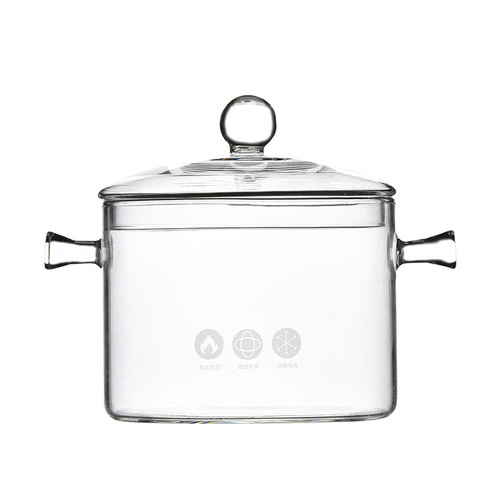 High borosilicate glass stew pot open flame household stew transparent pot gas electric ceramic stove instant noodle pot high temperature resistant soup pot