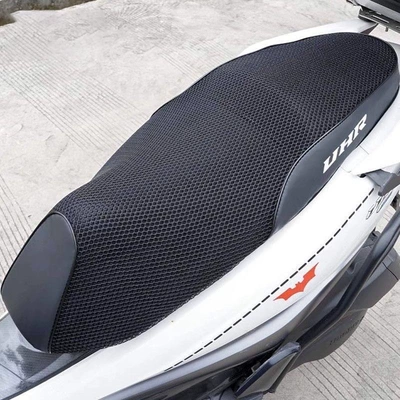 Suitable for motorcycle Haojue UHR150 seat cover, 3D honeycomb thickened full mesh sun protection seat cover modification accessories (Motorcycle cushion) - uhr150-black-mesh-cover