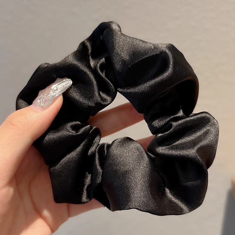 Corbata de pelo de intestino de lunares de crema grande coreana, gomas de goma de cola de caballo suaves para mujer, accesorios para el cabello de bola, accesorios para el cabello, cuerda para la cabeza