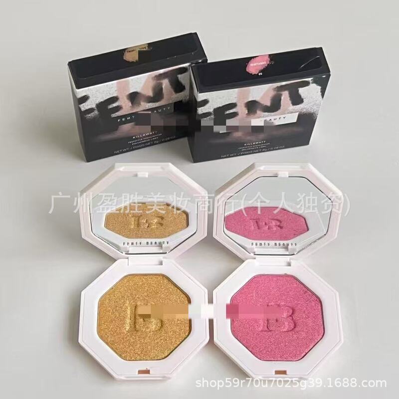 跨境专供 新品雷哈娜3D单色流光高光粉饼8g，2色可选|undefined