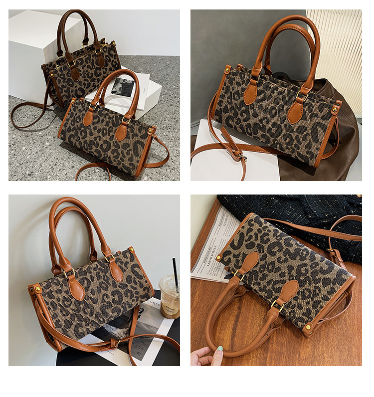 Large-capacity Handbags Bags 2021 New Fashion Niche Design Messenger Leopard Print Texture Portable Large Bag display picture 14