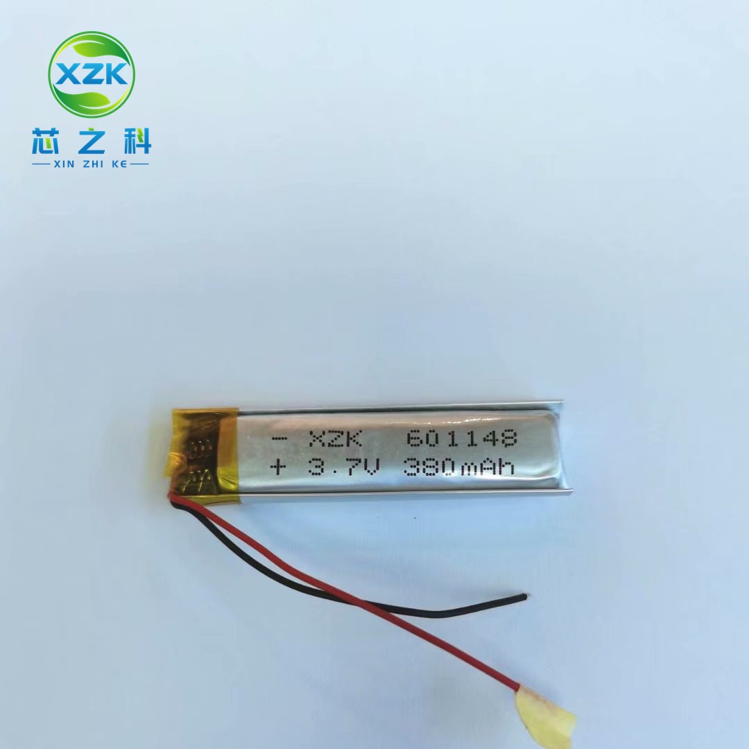 3.7V可充电电池601148聚合物锂电池380MAH录音笔点读笔智能穿戴