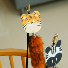 可愛逗貓棒仿真老虎尾巴逗貓杆帶鈴鐺互動解悶寵物用品貓玩具用品