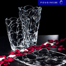 波匠创意水晶玻璃花瓶家用客厅透明鲜花百合插花器欧式简约摆件