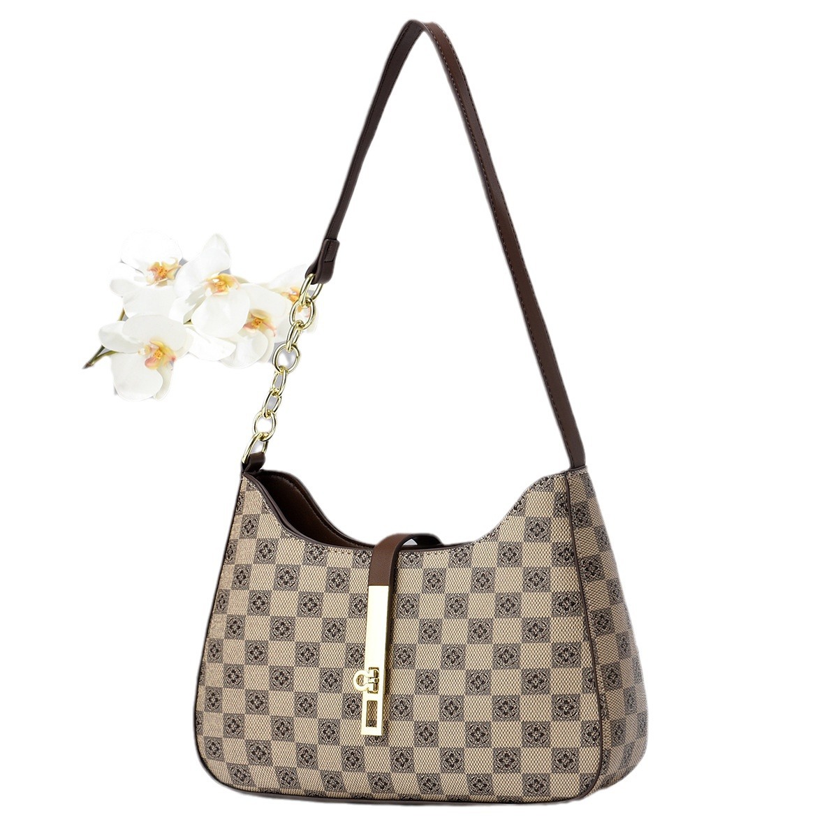 Taizhou bolsas de mujeres bolsas de ajedrez de textura de comercio exterior bolsas de hombro para mujeres
