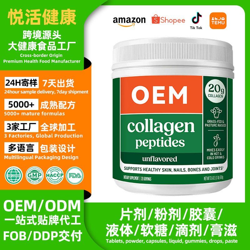 Collagen peptides, collagen powder, cross-border Amazon, hydrolyzed collagen, private label manufacturing
