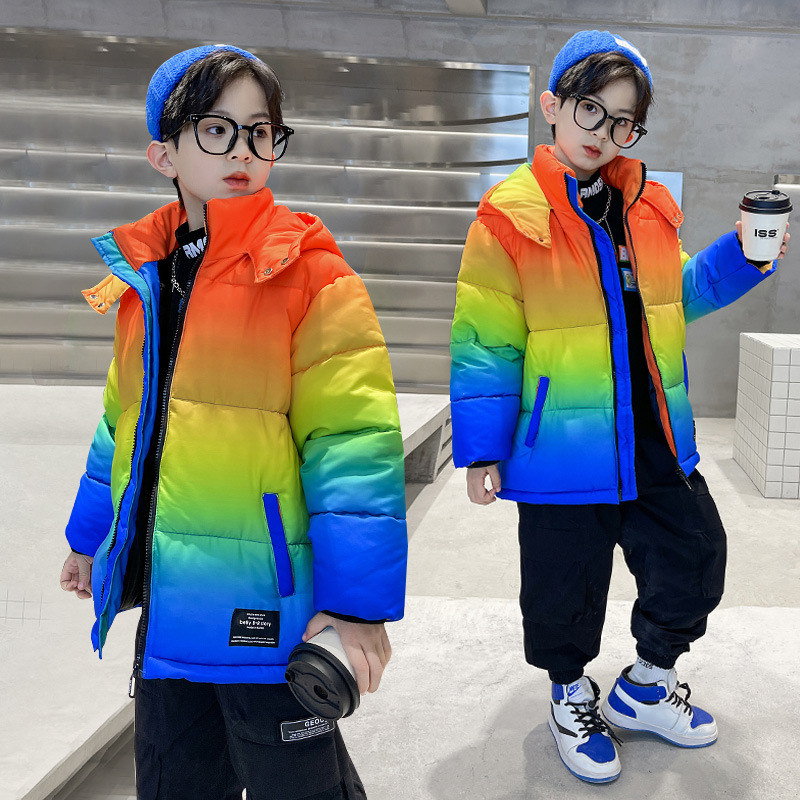 파란색 면 코트