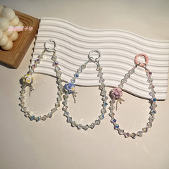 Original diagonal beveled crystal pendant jewelry beaded light luxury high-end hydrangea diamond ball wholesale mobile phone chain rope