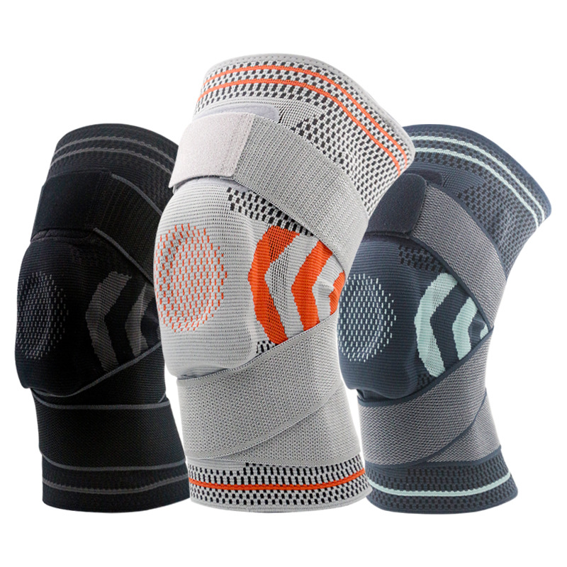 Rodilleras deportivas, correas de soporte de silicona con amortiguación de impactos, rodilleras de compresión para hombres y mujeres, rodilleras de nailon para correr, stock disponible al por mayor transfronterizo image 7