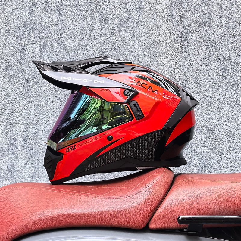 Cascos de Motocicleta Transfronterizos, Cascos de Carretera, Cascos de Una Sola Lente para Hombres y Mujeres, Cascos Integrales de Rally para Carretera y Todoterreno, Cascos para Viajes de Larga Distancia en Motocicleta