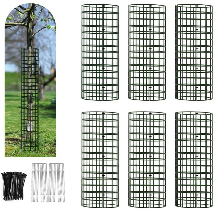 Защитная сетка для деревьев из металла, защитный чехол для растений с молнией и металлическими колышками.