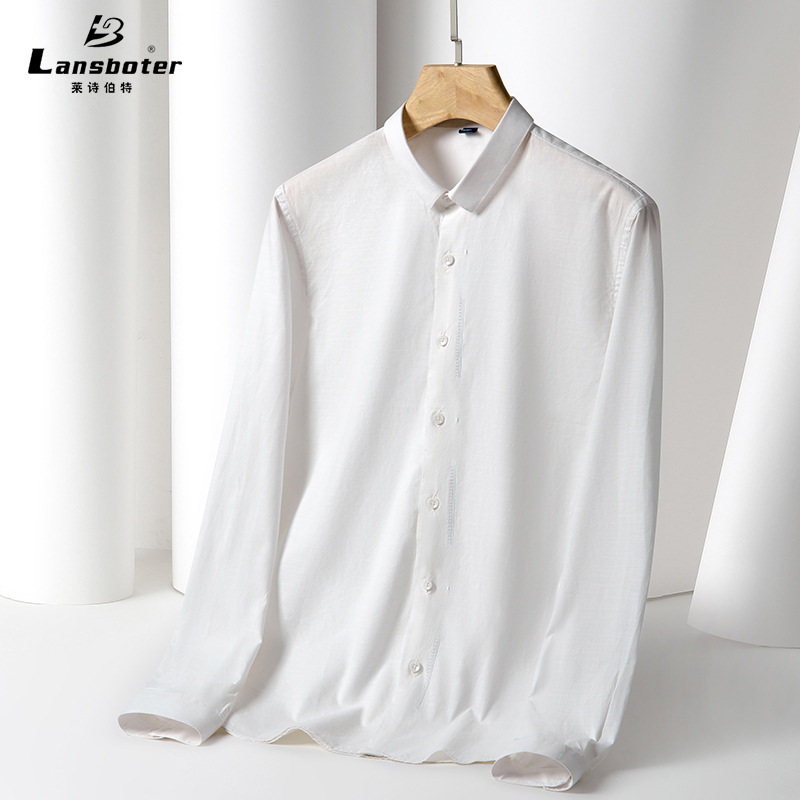 Bamboo cotton autumn men's solid color universal shirt