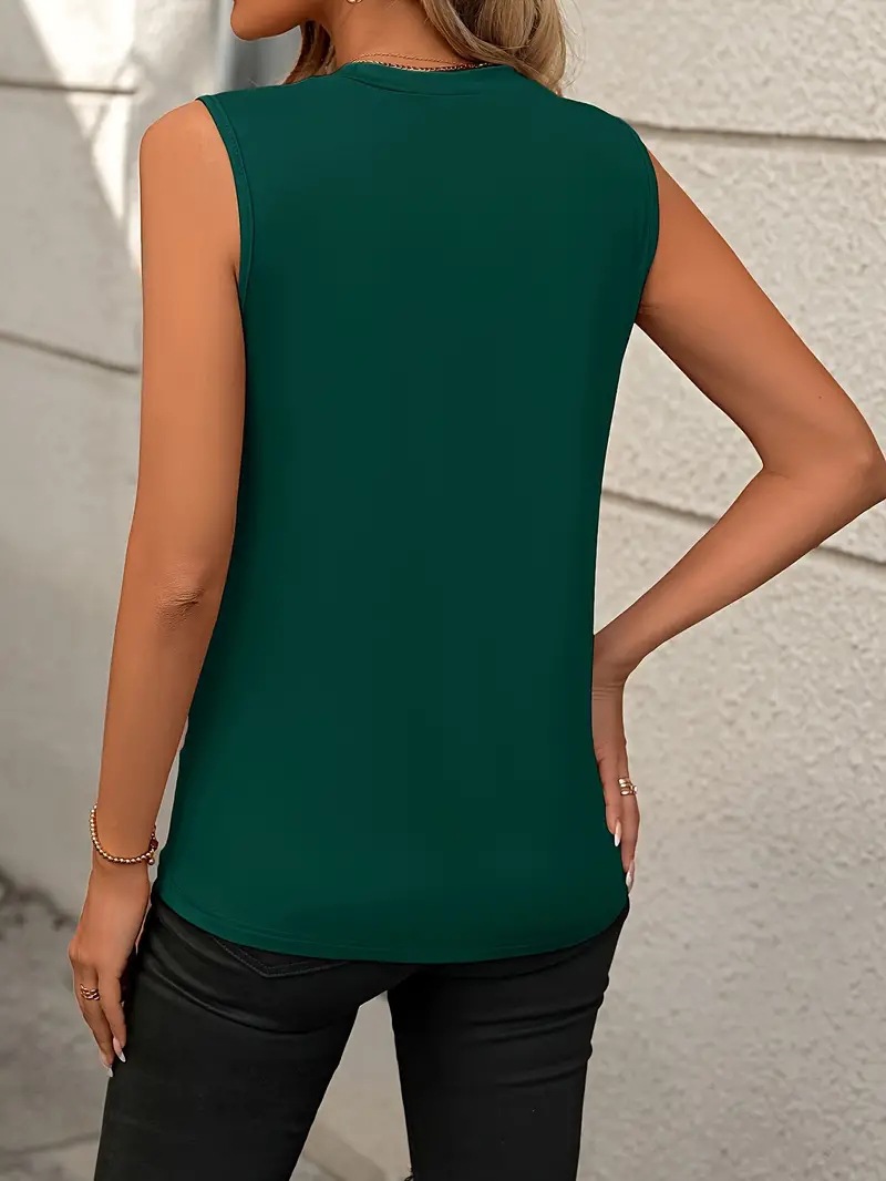 245g Weight Sleeveless Sleeve Length Pullovers Placket Type Cotton Blend, Polyester Fabric Type Regular Top Length Vest Tops Type Holiday, Daily Occasion Round Neck Neckline Loose Fit Type Solid Color Pattern Summer Season Women's Gender Streetwear Style Wholesale Women's Streetwear Solid Color Sleeveless T-Shirts 17