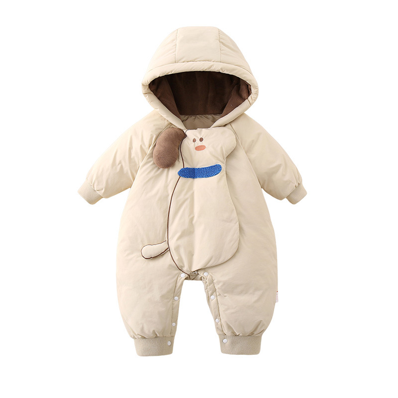 다운 재킷 겨울 점프 수트 새로운 90 흰 오리 01 세 작은 달 된 외출 세트