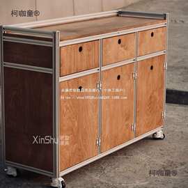 实木收纳柜ins侘寂风餐边柜简约复古电视柜客厅储物橱柜储麦太保