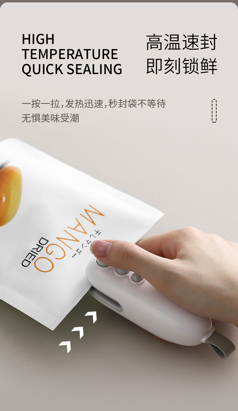 Portable plastic bag sealer, dual-function
