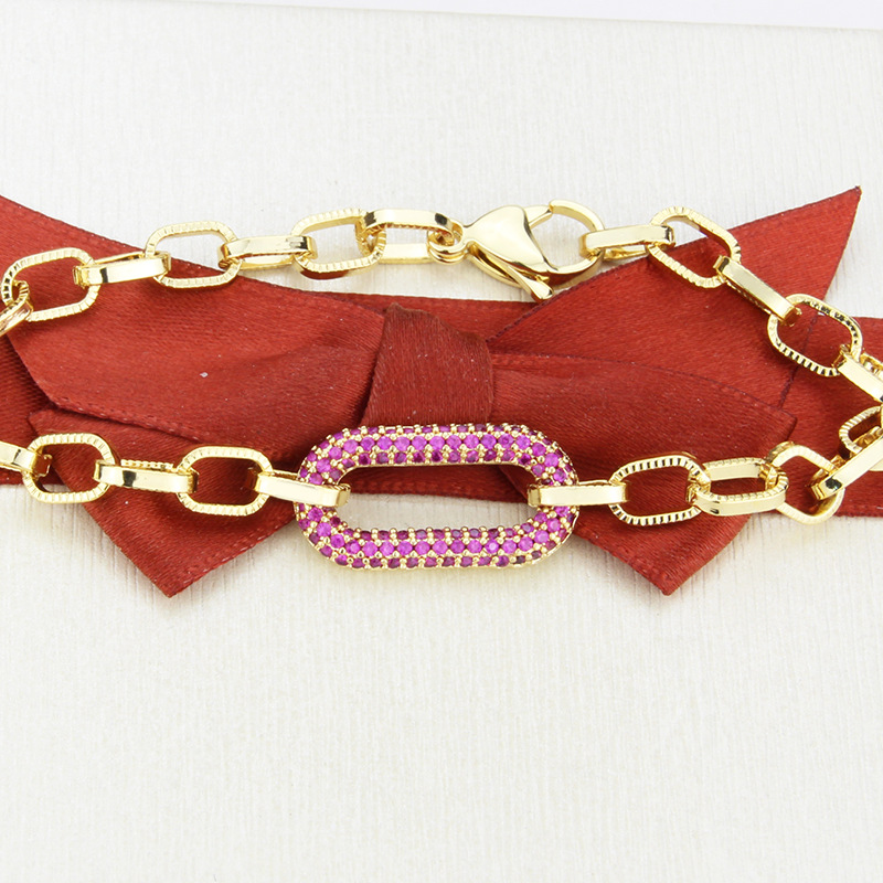 Pulsera Cuadrada Con Diamantes display picture 6