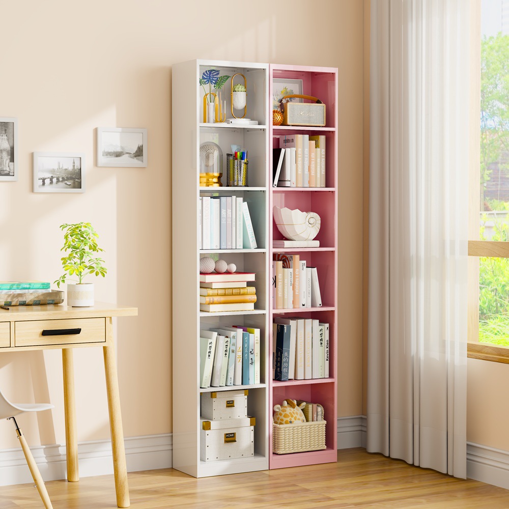 Household Steel Bookshelf Floor-Standing Multi-Layer Sandwich Corner Bookcase Kidsren's Bedroom Living Room Study Iron Storage Shelf