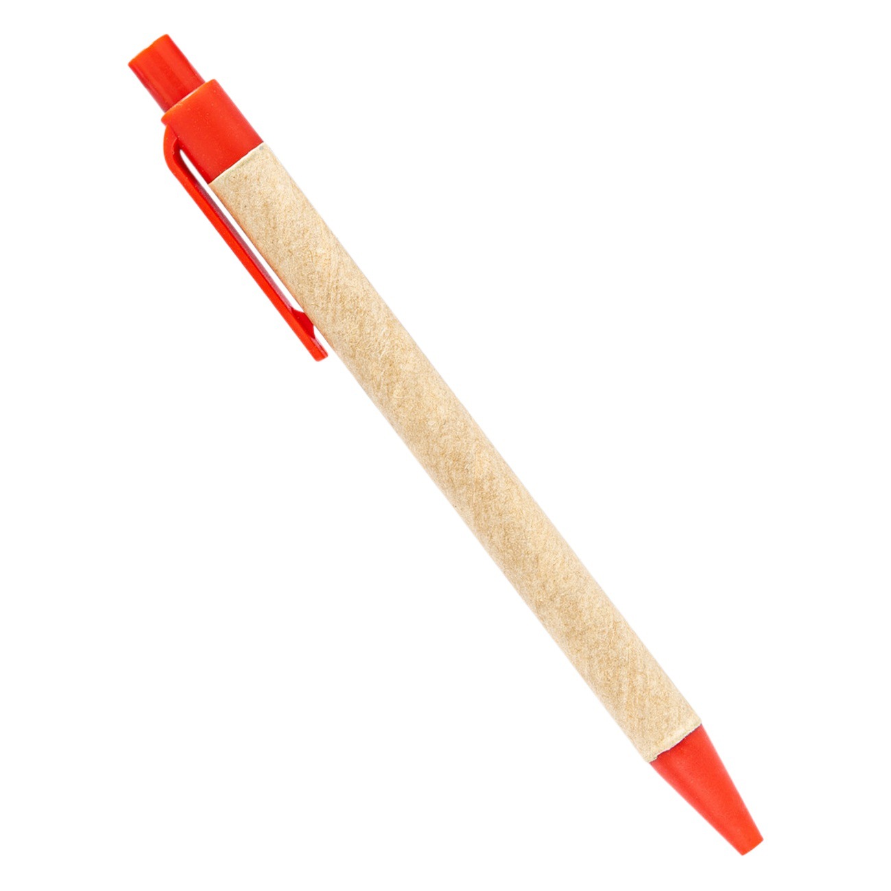 Prensa de tubo de papel de plástico pluma al por mayor estudiante papelería publicidad regalo pluma logotipo imprimible bolígrafo de plástico de papel Kraft