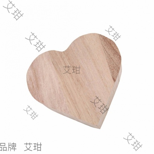 Euro-American Cross-Border Wooden Heart-Shaped Tea Cake Storage Box | Kids' DIY Clay Wooden Box | Wooden Heart-Shaped Jewelry Box