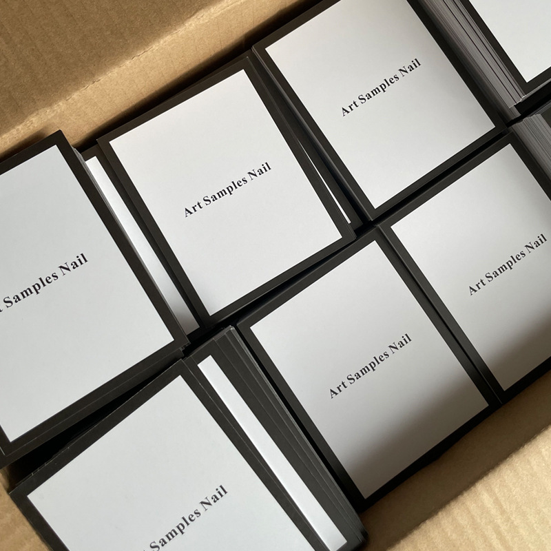 ins黑白轻奢穿戴甲工具展示卡片高级美甲背景卡纸品说明印刷ins风