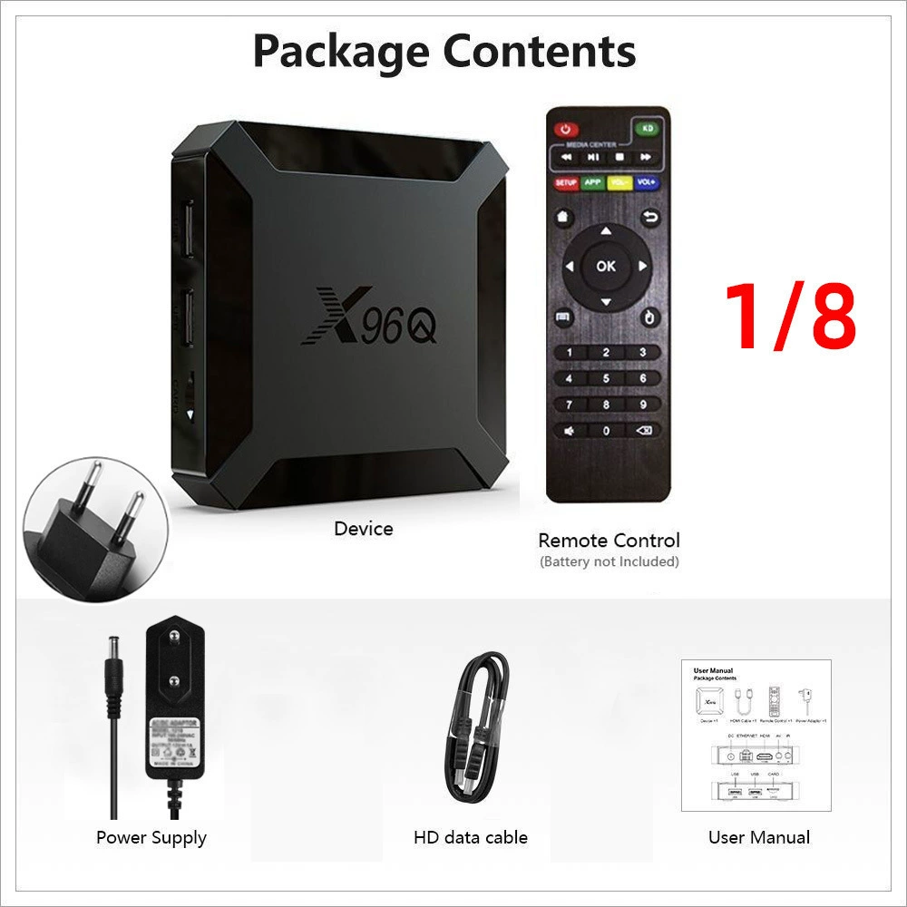 X96Q набор канал Android 10 Quanzhi H313 4k HD умный плеер 2ГБ/16ГБ tvbox