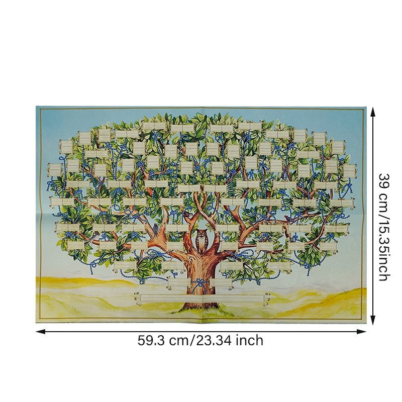 Mapa de árbol familiar colgante de genealogía especial transfronterizo Complete la historia familiar personal Mapa de genealogía familiar de bricolaje