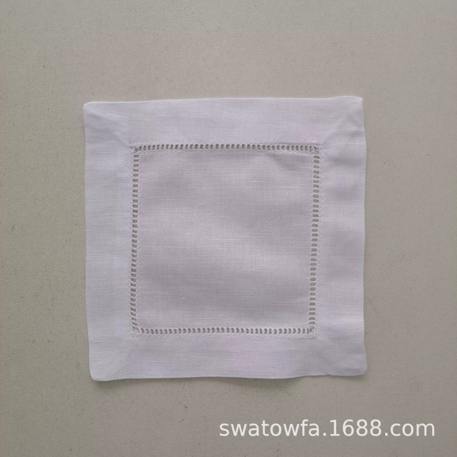 N002-6 льняный хлопок белый 6 "x6" трапециевидный ажурный клетка