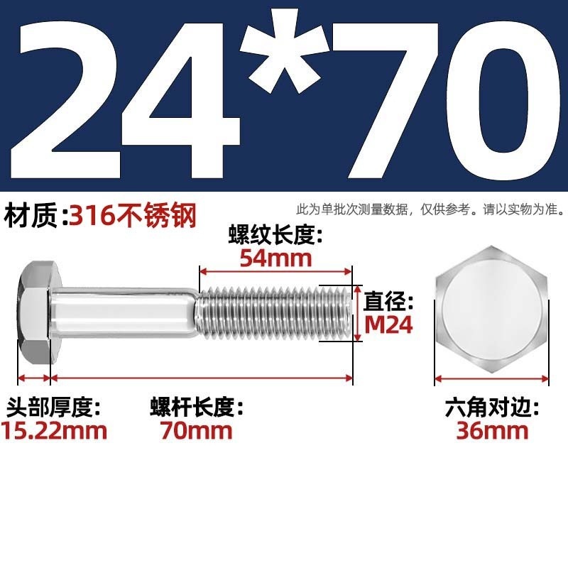 粗杆半牙螺丝316不锈钢外六角螺栓半螺纹半扣螺钉螺杆M6M8M10-M30|undefined