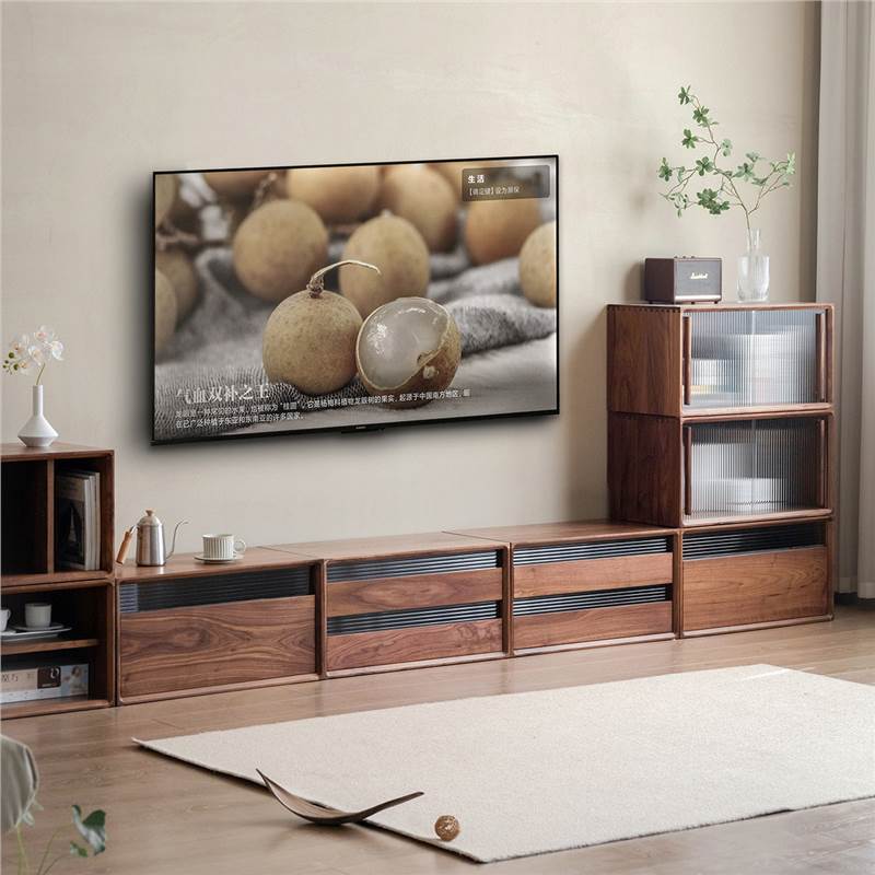 # North American Black Walnut Tv Cabinet DIY Low Cabinet Multi-Functional Storage Nordic Style Living Room Floor-Standing Small Apartment