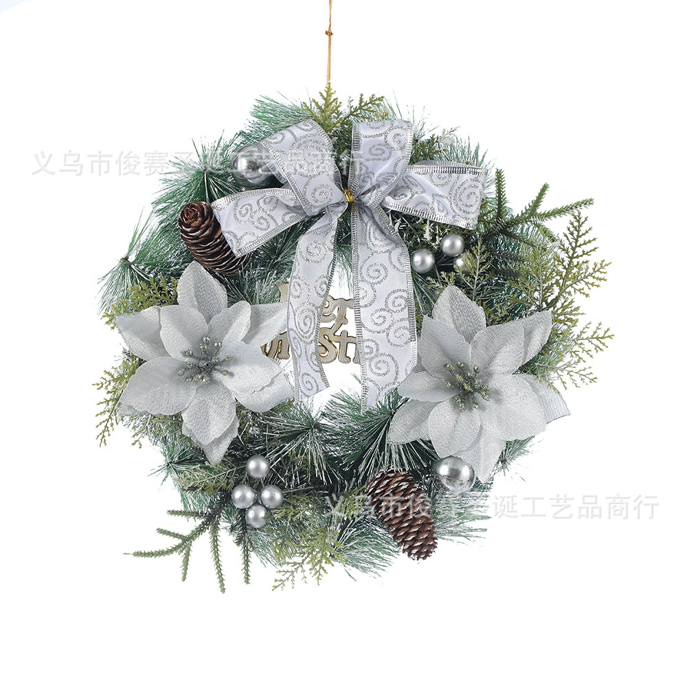 Christmas decorations wreath scene layout door hanging Christmas pine ring Christmas tree hanging pendant scene layout props