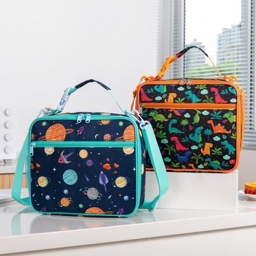 New children's cross-body snack fruit preservation lunch bag Cartoon shark dinosaur portable thermal bag