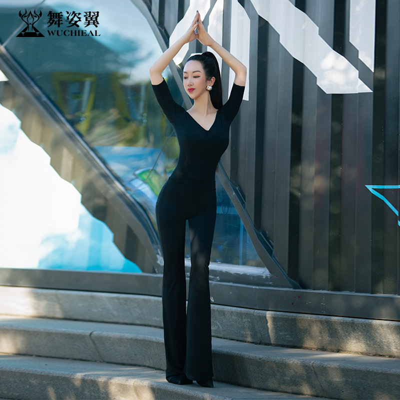 Dancing Wing Slim-fit Body Clothing Etiquette Clothing 2023 New Training Show Practice Clothing Dance Suit XT958