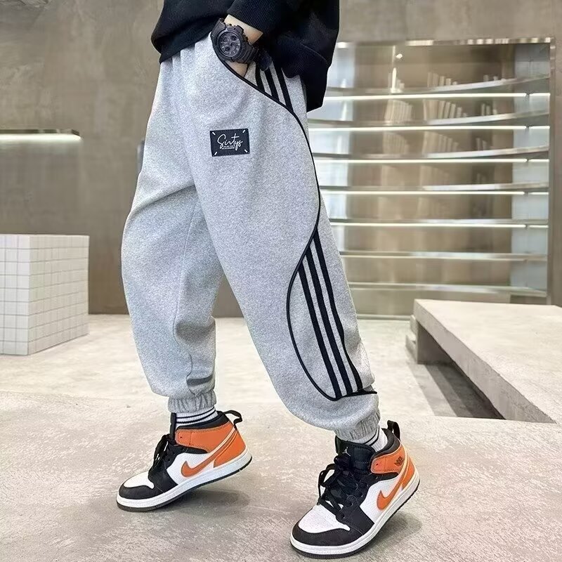 子供服男の子秋パンツ2025新作中大型子供春秋男の子スポーツスウェットパンツ秋ズボン流行|undefined