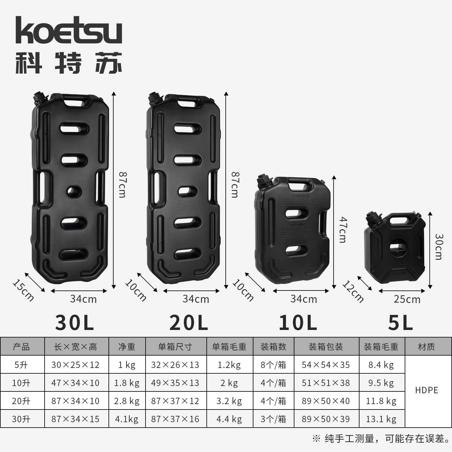 Black Car Oil Barrel Outboard Engine Boat Thickened Fuel Tank Car and Motorcycle Spare Oil Barrel Manufacturer Total Wholesale