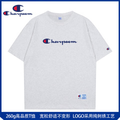 チャンピオングラフィティ夏新カジュアル純綿刺繍カップルアメリカンファッションブランド半袖 Tシャツメンズルーズトレンディ T