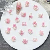 Ins ветер розовый белый мультфильм кошачий когти маникюрные украшения светящийся смолы дикий гвоздь заколки для волос браслет маникюр аксессуары