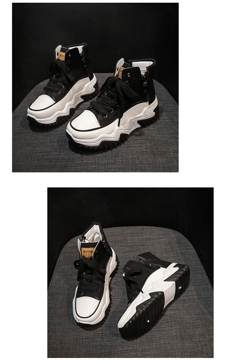 Korean style new dad shoes for women Women Sneakers Thick bottom front lace up sneakers for women Height increasing shoes for women_desvips.com