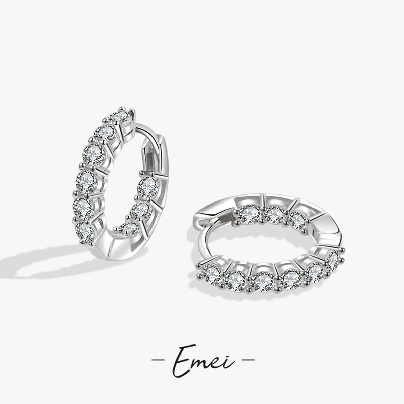 Douyin Xiaohongshu Same Style Imitation Moissanite Earrings Earrings Female Internet Celebrity Design Sense of Design Niche Earrings Wholesale