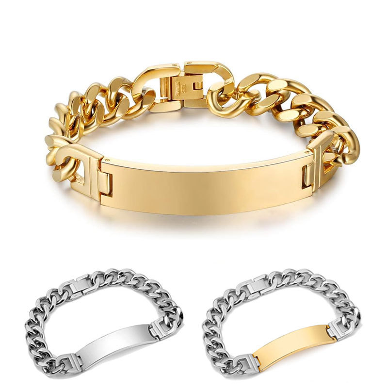 Factory Direct Cross-border Explosions Fashion Trend Stainless Steel 18K Bracelet Curved Brand Titanium Bracelet Jewelry Gift